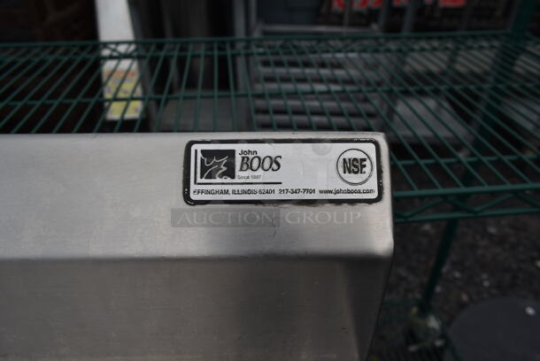 John Boos Stainless Steel Commercial Table w/ Commercial Can Opener Mount, Under Shelf and Back Splash on Commercial Casters. - Image 6 of 6