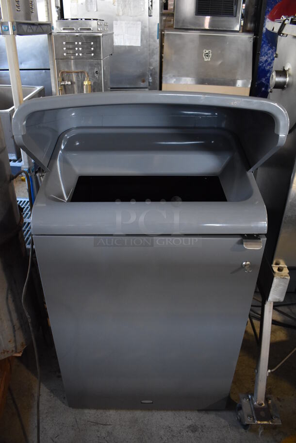 BRAND NEW! Rubbermaid Gray Metal Trash Can Shell. 24x19x46 - Image 1 of 7