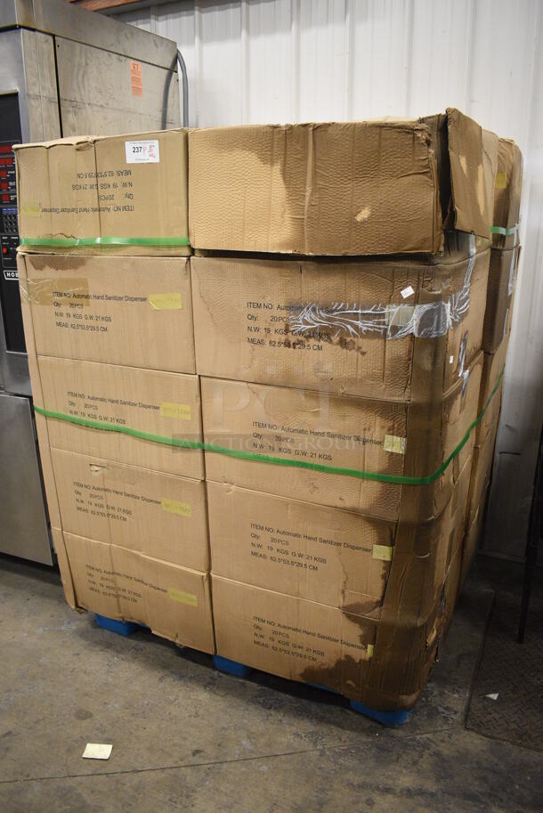 PALLET LOT of 20 BRAND NEW Boxes of 20 Viavision Automatic Hand Sanitizer Dispensers. Total of 400. 5x5x10.5. 20 Times Your Bid! - Image 3 of 7