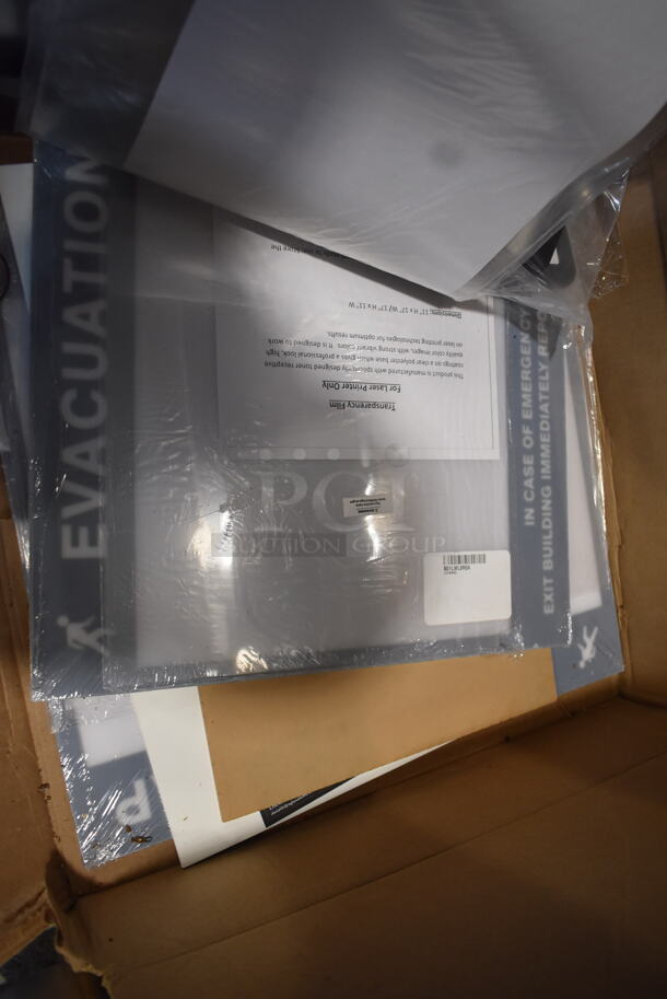 ALL ONE MONEY! Lot of Signs Including Exit, Evacuation And Reserved and Transparency Paper.  - Image 3 of 3