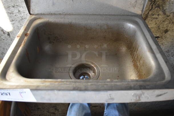 Stainless Steel Single Bay Sink w/ Faucet and Handles. 17.5x15.5x26 - Image 3 of 4