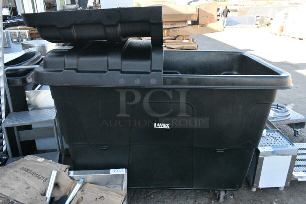 BRAND NEW SCRATCH AND DENT! Lavex Black Poly Tilt Truck w/ Lid.  - Image 7 of 8