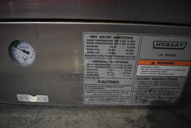 Hobart Model LXIH Stainless Steel Commercial Undercounter Hi Temp High Temperature Dishwasher. 120/208-240 Volts, 1 Phase. 24x26x35 - Image 7 of 7