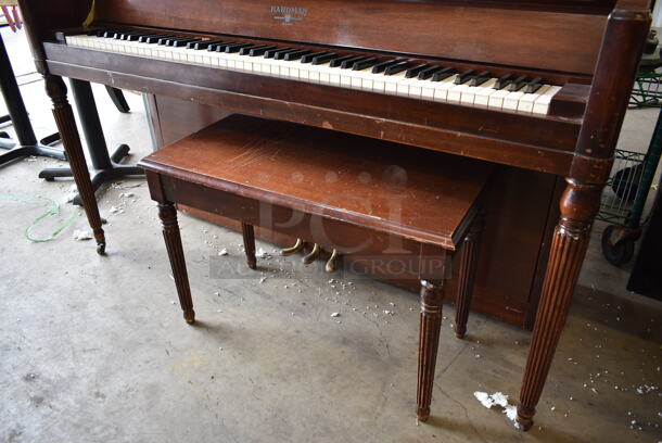 Hardman Wood Pattern Piano w/ Bench. - Image 3 of 6