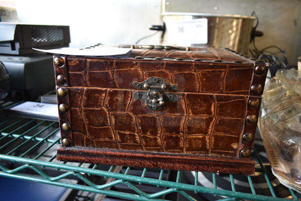 Brown Alligator Skin Pattern Box. - Image 3 of 6
