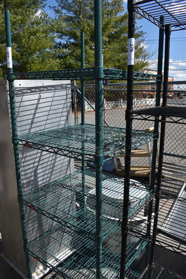 Metro Green Finish 5 Tier Shelving Unit. BUYER MUST DISMANTLE. PCI CANNOT DISMANTLE FOR SHIPPING. PLEASE CONSIDER FREIGHT CHARGES. 24x24x74.5 - Image 2 of 3
