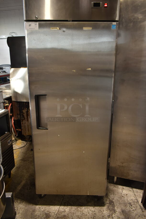 2016 Atosa MBF8004 Stainless Steel Commercial Single Door Reach In Cooler w/ Poly Coated Racks on Commercial Casters. 115 Volts, 1 Phase. Tested and Working! - Image 3 of 7