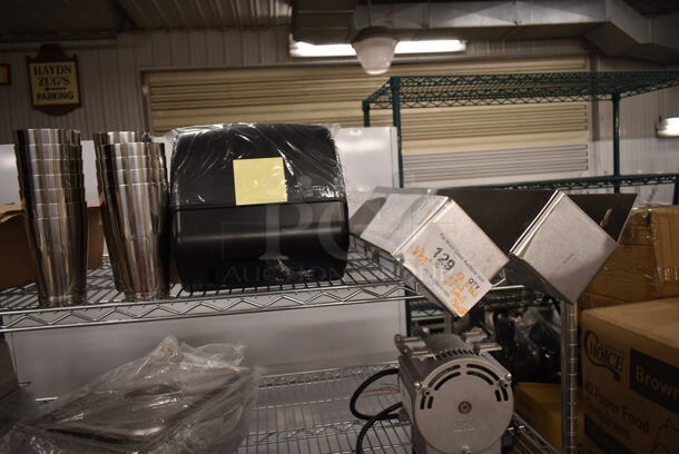 BRAND NEW SCRATCH AND DENT! Lot of Various Items Including 16 Barfly M37080 Stainless Steel Mixing Cups, Black Wall Mount Paper Towel Dispenser and 712B5536D Double Stainless Steel Speedwell.  - Image 2 of 9