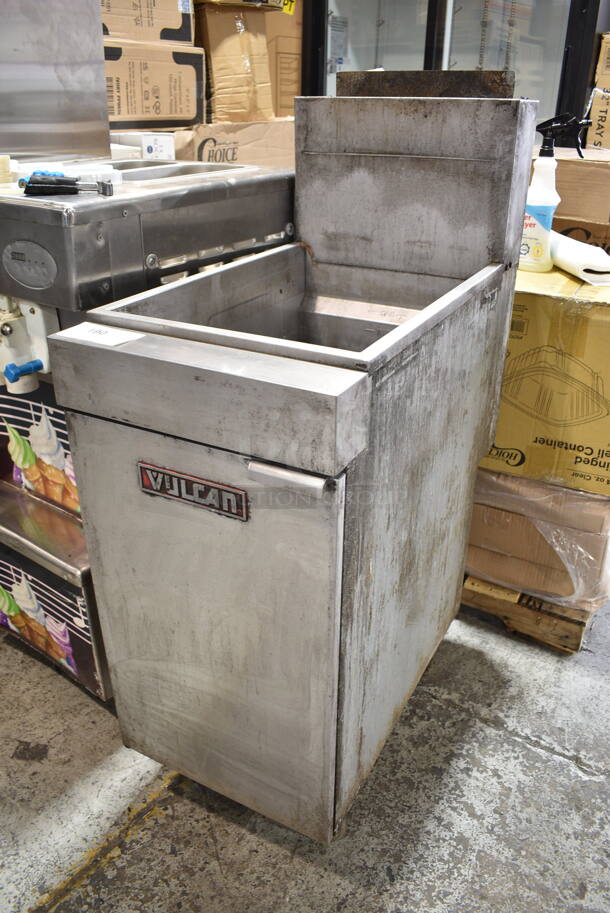 Vulcan Stainless Steel Commercial Floor Style Natural Gas Powered Deep Fat Fryer.  - Image 2 of 5