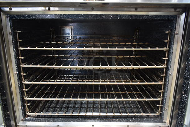 2 Vulcan ET88T Stainless Steel Commercial Electric Powered Full Size Convection Oven w/ View Through Doors, Metal Oven Racks and Thermostatic Controls on Commercial Casters. 480 Volts, 3 Phase. 2 Times Your Bid! - Image 8 of 8