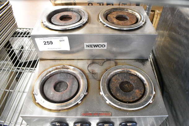 Newco HS4HW Stainless Steel Commercial Countertop 2 Tier 4 Burner Coffee Pot Warmer. 120 Volts, 1 Phase. Tested and Working! - Image 3 of 4