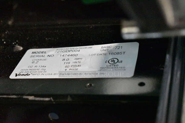 Vendo 721GDP004 Metal Commercial Vending Machine w/ Credit Card Reader. Lock Was Removed; No Key. 115 Volts, 1 Phase. Tested and Working! - Image 6 of 7