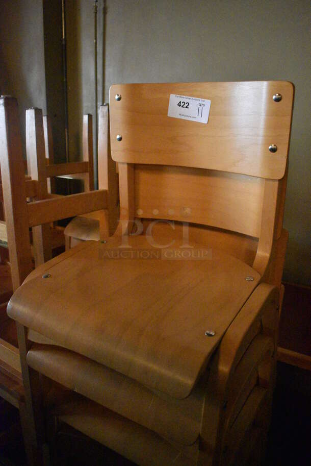 11 Wooden Chairs. BUYER MUST REMOVE. 19x18x32. 11 Times Your Bid! (Susquehanna Ale House) - Image 2 of 3