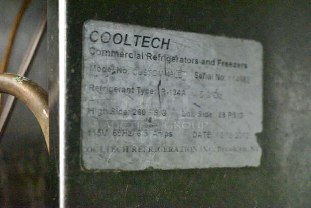 Cooltech CUSTOM48LB Stainless Steel Commercial 2 Door Undercounter Cooler on Commercial Casters. 115 Volts, 1 Phase. Tested and Powers On But Does Not Get Cold
 - Image 4 of 4