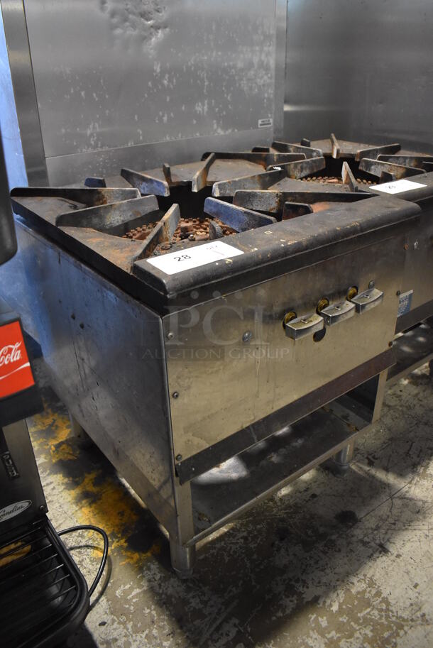 Stainless Steel Commercial Countertop Gas Powered Single Burner Stock Pot Range. 18x22x23 - Image 3 of 5