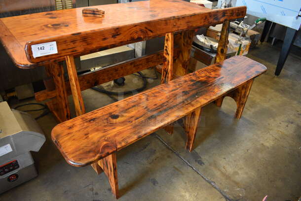 ALL ONE MONEY! Lot of Wooden Table and Bench. 66x16x34, 68.5x31x29 - Image 2 of 7