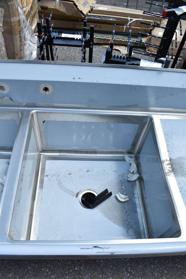 BRAND NEW SCRATCH AND DENT! Regency 600S42424224 Stainless Steel 4 Bay Sink w/ Dual Drain Board. No Legs. Bays 24x24x13.5. Drain Boards 22x26 - Image 3 of 8