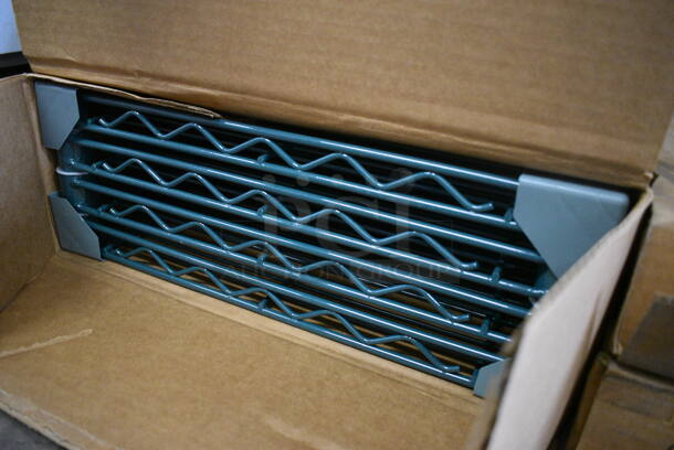 ALL ONE MONEY! Lot of 4 BRAND NEW IN BOX! Metro Green Finish Wire Shelves. 30x18x1.5 - Image 2 of 3