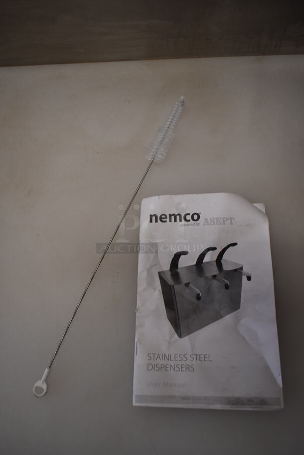 BRAND NEW SCRATCH AND DENT! Nemco 10961  Asept Stainless Steel Countertop Pump Dispenser for 1.5 Gallon / 6 Qt. Pouches - Image 4 of 9