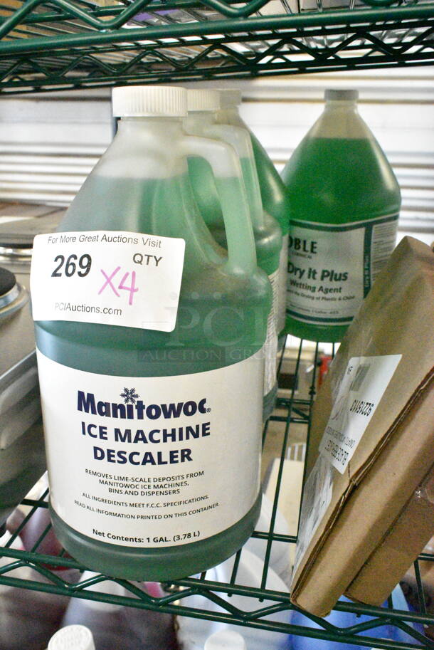 4 BRAND NEW SCRATCH AND DENT! Items Including 3 Manitowoc Descaler Jugs and 1 Noble Dry It Plus Wetting Agent Jug. 4 Times Your Bid! - Image 2 of 6