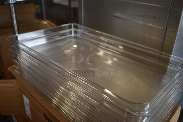 ALL ONE MONEY! Lot of 6 BRAND NEW IN BOX! Cambro Clear Poly Full Size Drop In Bins! 1/1x2 - Image 3 of 4
