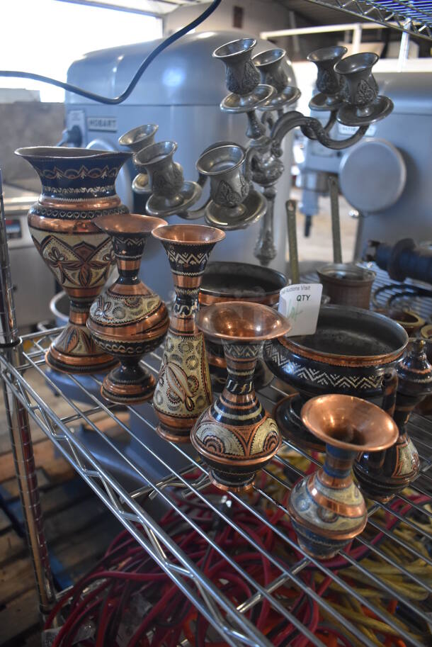 ALL ONE MONEY! Lot of Various Metal Items Including Vases, Candlestick Holder and Buckets. Includes 5x5x4 - Image 5 of 6