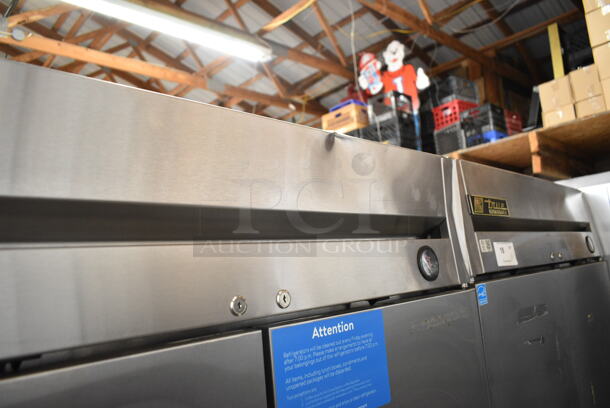 2017 True T-35 Stainless Steel Commercial 2 Door Reach In Cooler w/ Poly Coated Racks. 115 Volts, 1 Phase. Tested and Working! - Image 3 of 9