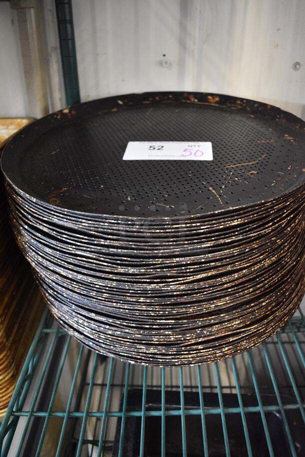 50 Metal Perforated Round Baking Pans. 15.25x15.25x1. 50 Times Your Bid!