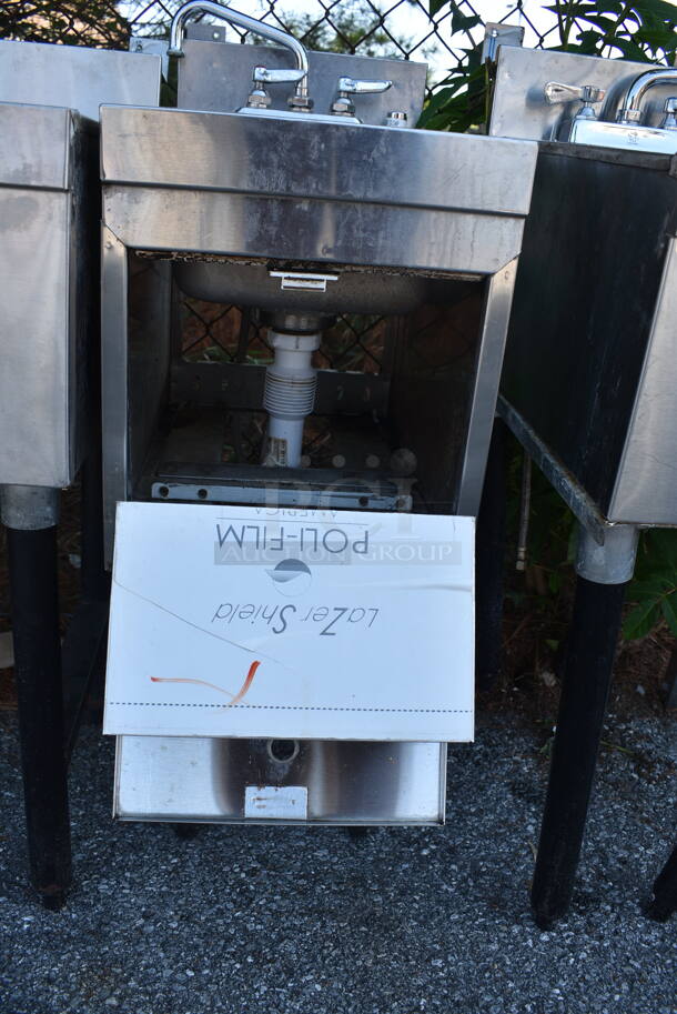 Stainless Steel Single Bay Sink w/ Faucet and Handles.  - Image 4 of 5