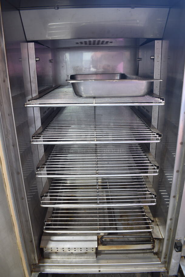 Southern Pride SC-200-SM Stainless Steel Commercial Electric Powered Single Door Smoke Chef Smoker on Commercial Casters. 120/240 Volts, 1 Phase.  - Image 3 of 4
