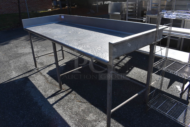 Stainless Steel Commercial Table w/ Back and Side Splash Guards. 96x34x40 - Image 3 of 3