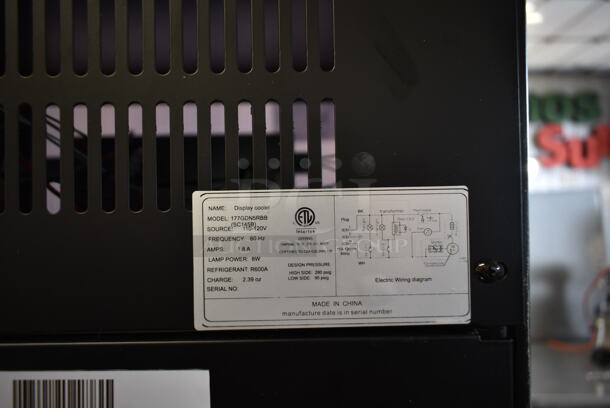 BRAND NEW SCRATCH AND DENT! Galaxy 177GDN5RBB Metal Commercial Single Door Reach In Cooler Merchandiser w/ Poly Coated Racks. 110-120 Volts, 1 Phase. Cannot Test Due To Cut Power Cord - Image 6 of 6