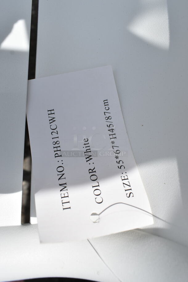 38 BRAND NEW! BFM Seating PH812CWH White Beachcomber Outdoor Dining Height Chair. 38 Times Your Bid! - Image 4 of 4