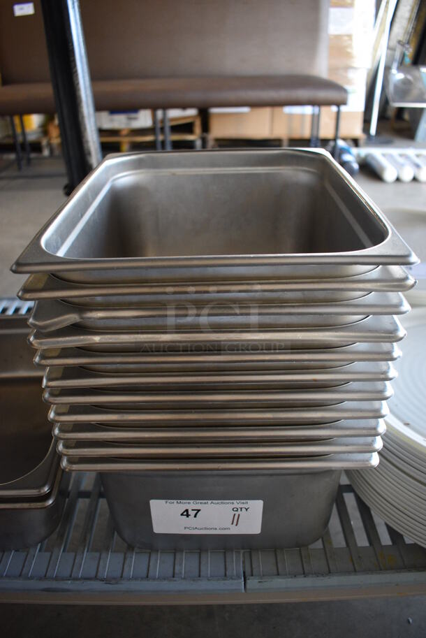 11 Stainless Steel 1/2 Size Drop In Bins. 1/2x6. 11 Times Your Bid!