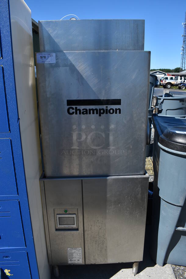 Champion Model DH5000T Stainless Steel Commercial Straight Pass Through Dishwasher. 208-240 Volts, 3 Phase. 35x28x69 - Image 1 of 5