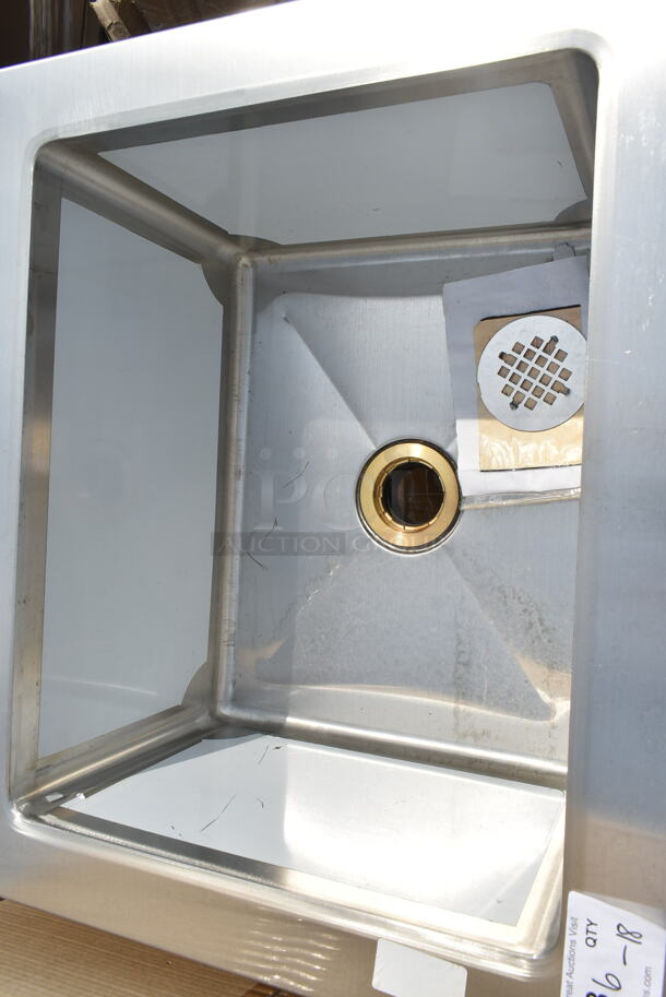 BRAND NEW SCRATCH AND DENT! Regency 600SM162012 25" 16-Gauge Stainless Steel One Compartment Floor Mop Sink - 20" x 16" x 12" Bowl - Image 4 of 5
