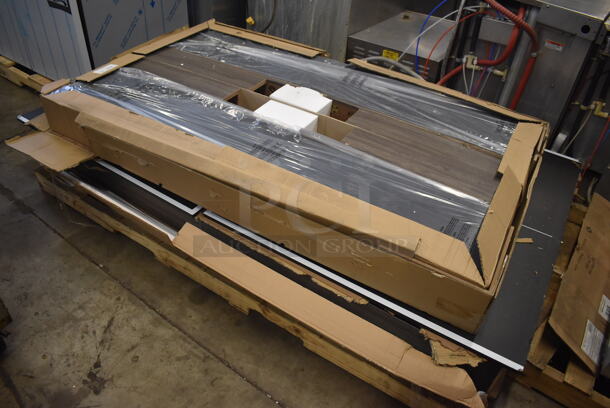 BRAND NEW SCRATCH AND DENT! Atomic G05302W 115G05302W Hampton 7' Gray Wood Conversion Top Billiard / Ping Pong / Dining Table Set with Benches and Accessories. Stock Picture Used As Gallery - Image 2 of 6