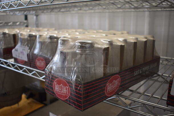 36 BRAND NEW IN BOX! Tablecraft Salt / Pepper Shakers. 2x2x4.5. 36 Times Your Bid! - Image 1 of 3
