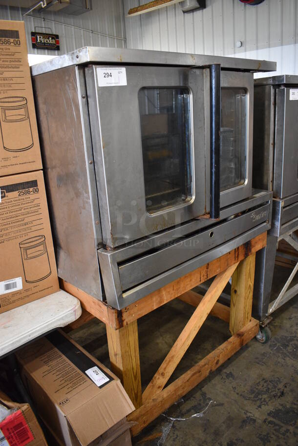 Garland SunFire Stainless Steel Commercial Natural Gas Powered Full Size Convection Oven w/ View Through Doors, Metal Oven Racks and Thermostatic Controls on Stand w/ Commercial Casters. 40x37x64 - Image 4 of 8