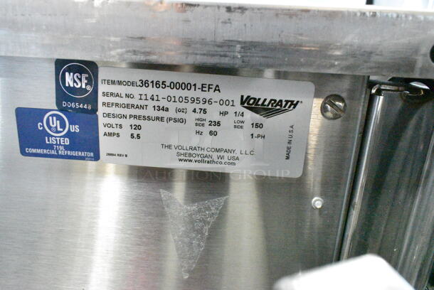 Vollrath 36165-00001-EFA Stainless Steel Refrigerated Buffet Station on Commercial Casters. 120 Volts, 1 Phase. Tested and Working!
 - Image 12 of 12
