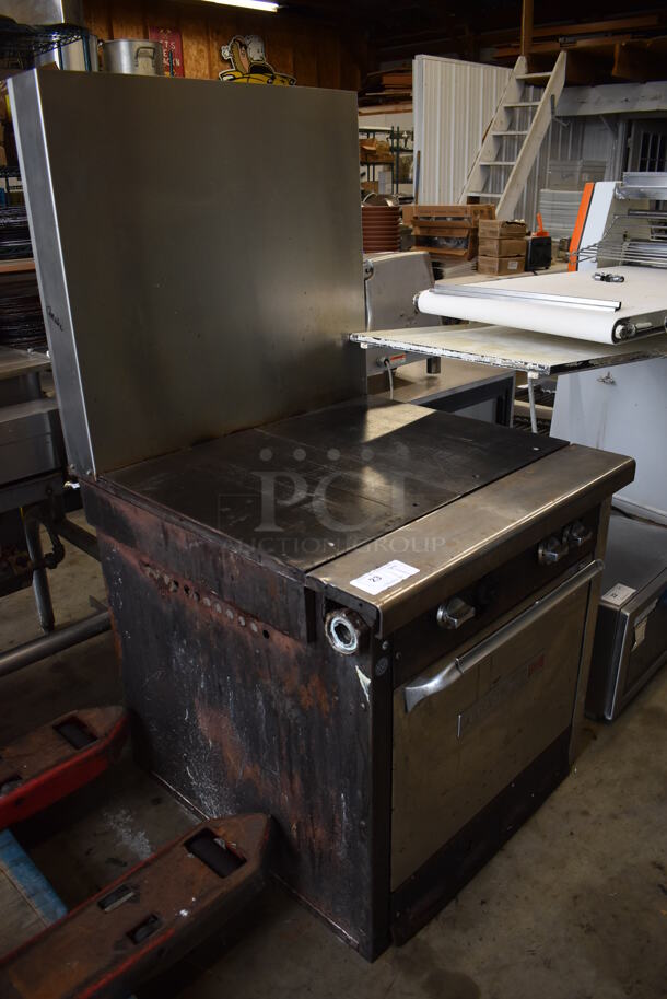 Waste King Universal Chef Stainless Steel Commercial Natural Gas Powered Flat Top Griddle w/ Oven and Back Splash. 32x36x61.5 - Image 2 of 7