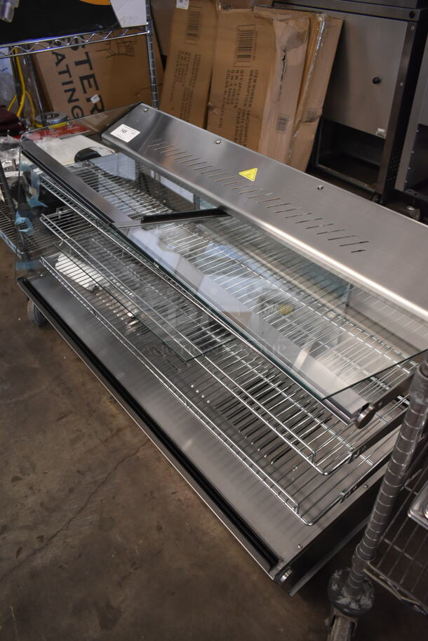 BRAND NEW SCRATCH AND DENT! ServIt 423HDM48SA Stainless Steel Commercial Countertop Full Service Heated Merchandiser Display Case. See Pictures for Broken Glass. 115 Volts, 1 Phase. Tested and Working! - Image 3 of 10