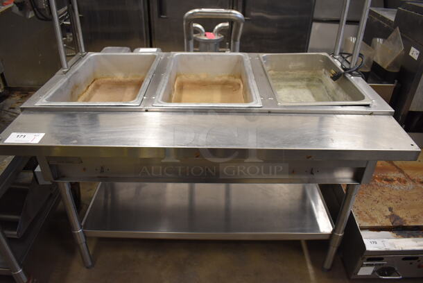 Eagle SDHTS3-208 Stainless Steel Commercial Electric Powered 3 Bay Steam Table w/ Sneeze Guard and Under Shelf. 208 Volts, 1 Phase. 48x32x53 - Image 2 of 6