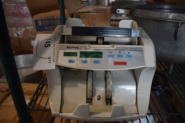 Accurate Model 1200 Metal Countertop Bill Counting Machine. 110 Volts, 1 Phase. 10.5x10x8. Tested and Working!