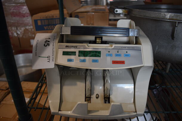 Accurate Model 1200 Metal Countertop Bill Counting Machine. 110 Volts, 1 Phase. 10.5x10x8. Tested and Working! - Image 1 of 4