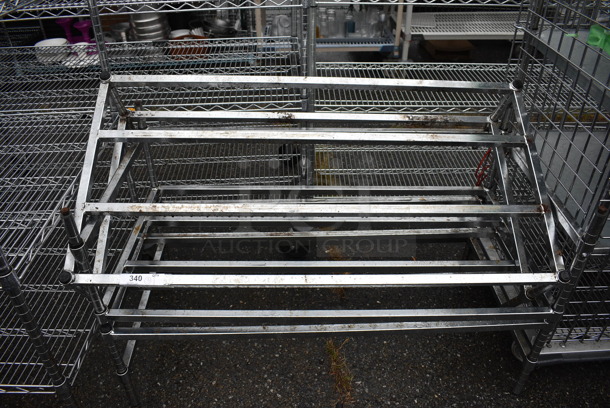3 Metal Dunnage Racks. 48x24x14. 3 BUYER MUST DISMANTLE. PCI CANNOT DISMANTLE FOR SHIPPING. PLEASE CONSIDER FREIGHT CHARGES.