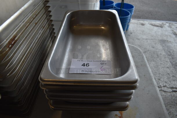6 Stainless Steel 1/3 Size Drop In Bins. 1/3x2.5. 6 Times Your Bid!