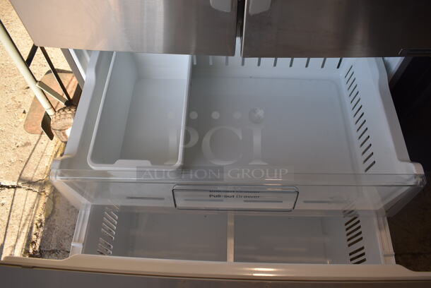 LG French Style Metal Cooler Freezer Combo Unit. 36x30x70. Tested and Powers On But Does Not Get Cold - Image 7 of 9