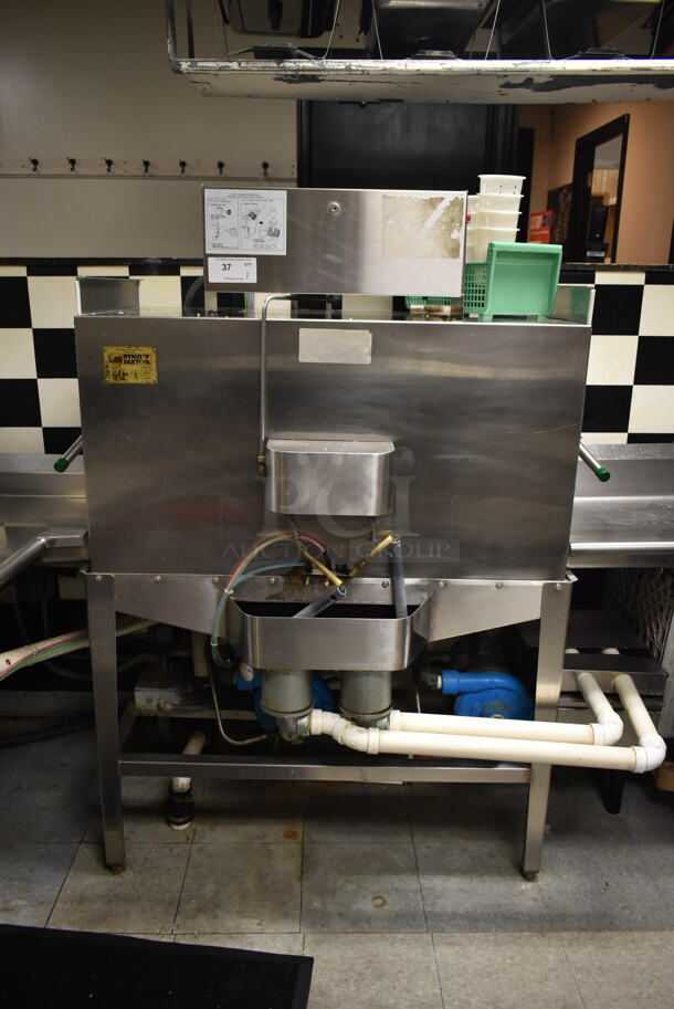 Rykoff Sexton RY-2 Stainless Steel Commercial Double Straight Pass Through Dishwasher. Goes GREAT w/ Lots 36 and 38! 120 Volts, 1 Phase. BUYER MUST REMOVE. Tested and Working! (dish room) - Image 1 of 11
