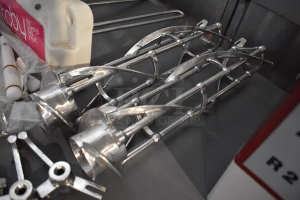 ALL ONE MONEY! Lot of Various Ice Cream Machine Parts Including Front Piece, 2 Augers, Drip Tray Grate, 4 Knobs and 3 Handles - Image 4 of 5